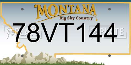 78VT144 Montana License Plate