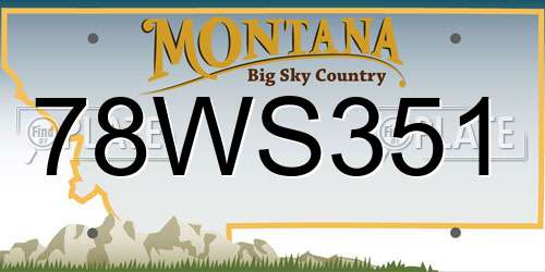 78WS351 Montana License Plate