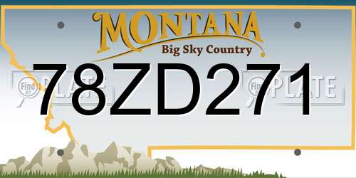 78ZD271 Montana License Plate