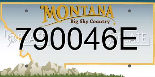 790046E Montana License Plate