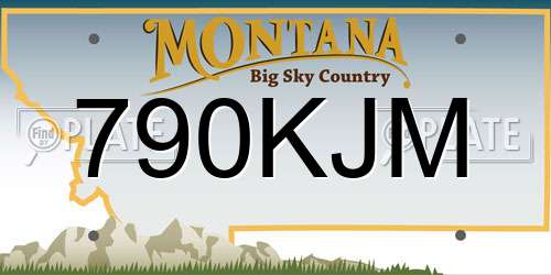 790KJM Montana License Plate