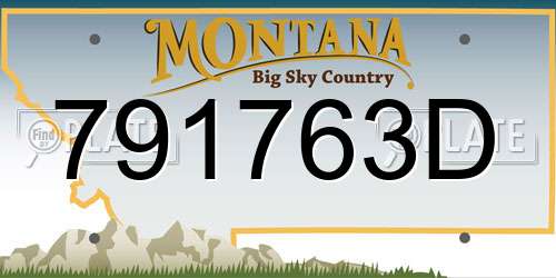 791763D Montana License Plate