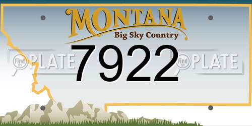 7922 Montana License Plate