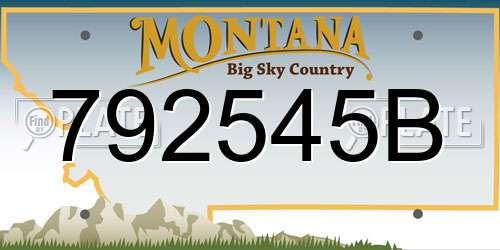 792545B Montana License Plate