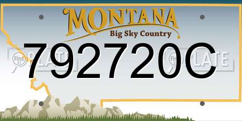 792720C Montana License Plate