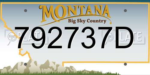 792737D Montana License Plate