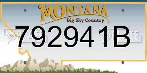 792941B Montana License Plate