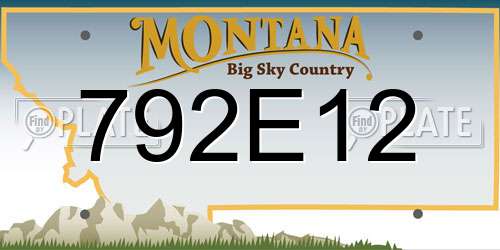 792E12 Montana License Plate