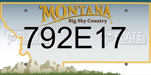 792E17 Montana License Plate