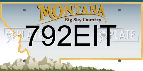 792EIT Montana License Plate