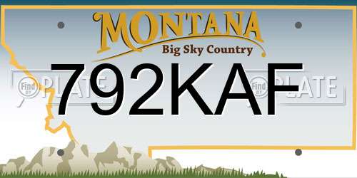 792KAF Montana License Plate
