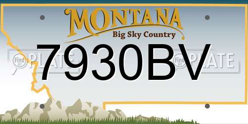 7930BV Montana License Plate