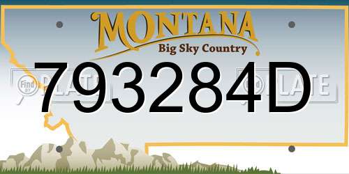 793284D Montana License Plate
