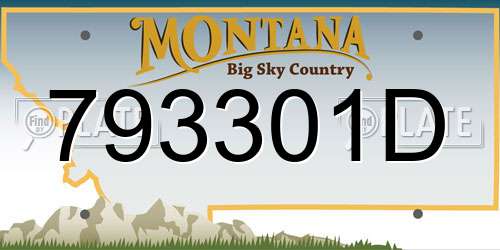 793301D Montana License Plate
