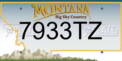 7933TZ Montana License Plate