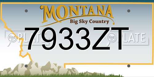 7933ZT Montana License Plate