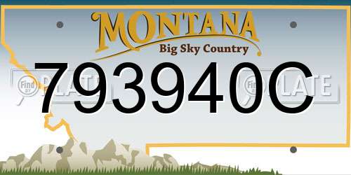 793940C Montana License Plate
