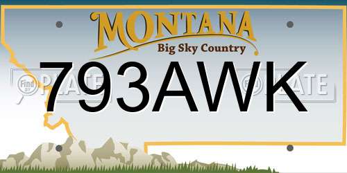 793AWK Montana License Plate