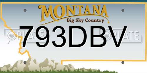 793DBV Montana License Plate