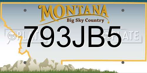 793JB5 Montana License Plate