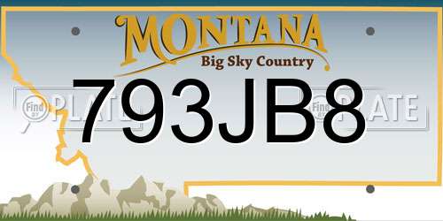 793JB8 Montana License Plate