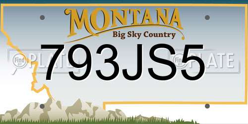 793JS5 Montana License Plate
