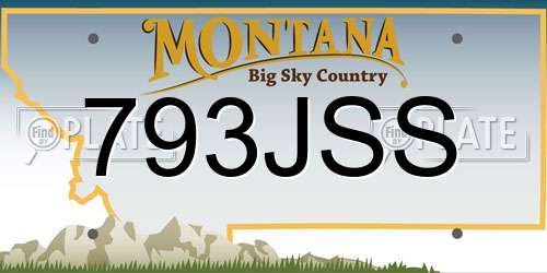793JSS Montana License Plate