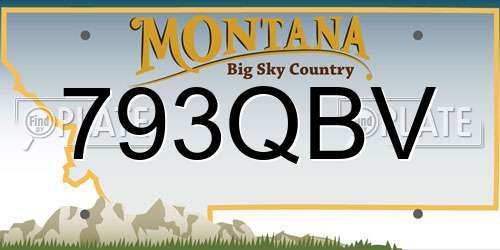 793QBV Montana License Plate