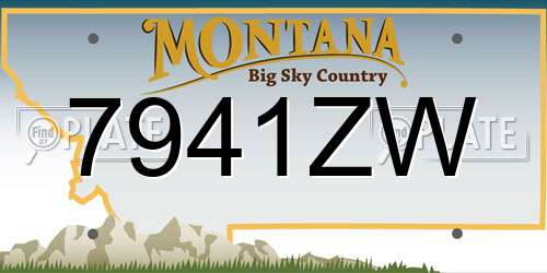 7941ZW Montana License Plate