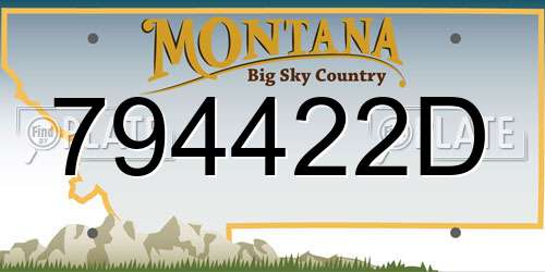 794422D Montana License Plate