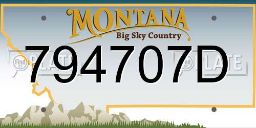 794707D Montana License Plate