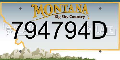 794794D Montana License Plate