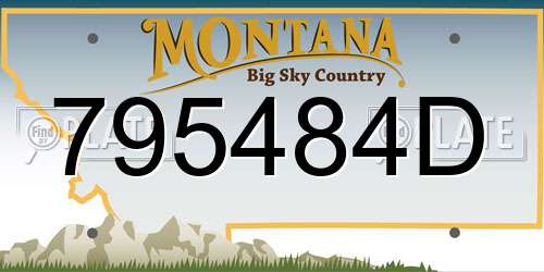 795484D Montana License Plate