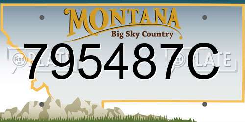795487C Montana License Plate