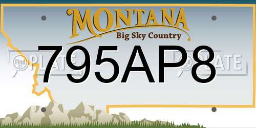 795AP8 Montana License Plate