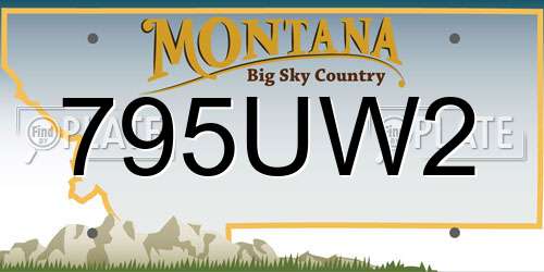 795UW2 Montana License Plate