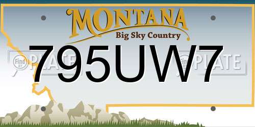 795UW7 Montana License Plate