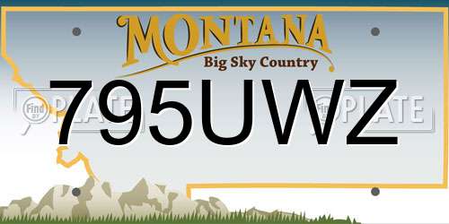 795UWZ Montana License Plate