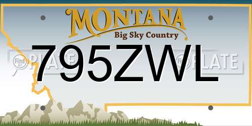 795ZWL Montana License Plate