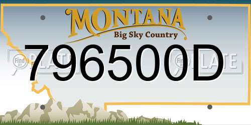 796500D Montana License Plate