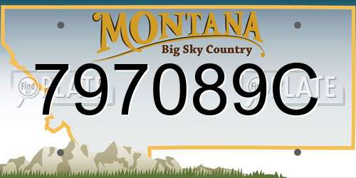 797089C Montana License Plate