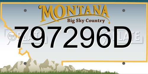 797296D Montana License Plate