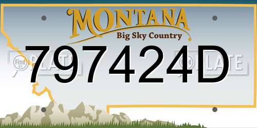 797424D Montana License Plate