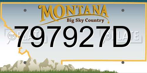 797927D Montana License Plate