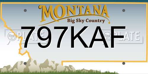 797KAF Montana License Plate