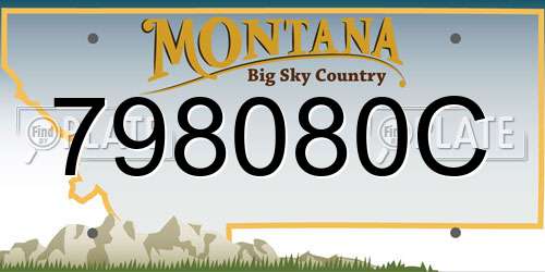 798080C Montana License Plate