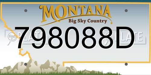798088D Montana License Plate
