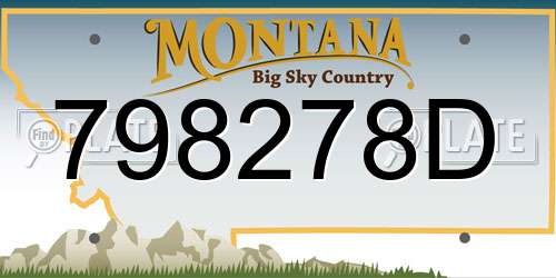 798278D Montana License Plate