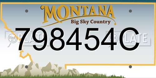 798454C Montana License Plate