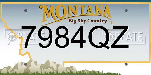 7984QZ Montana License Plate